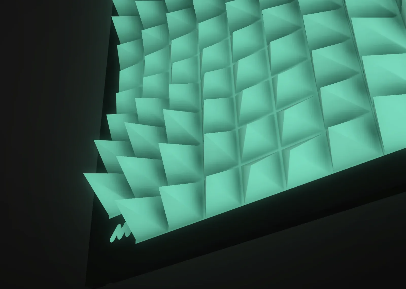 The origin tile, lit